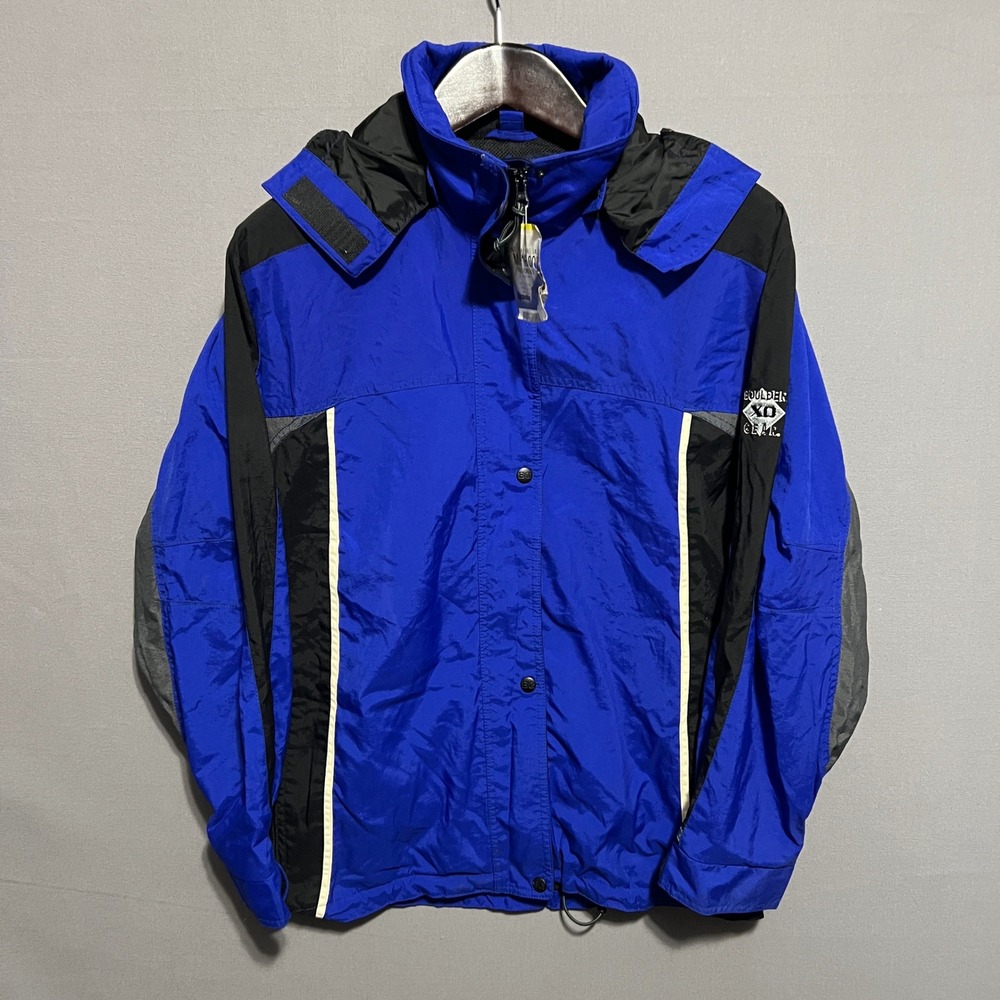 Boulder Gear XO Ski Jacket Blue Black Colorblock Womens 10 Vintage Y2K Heavenly